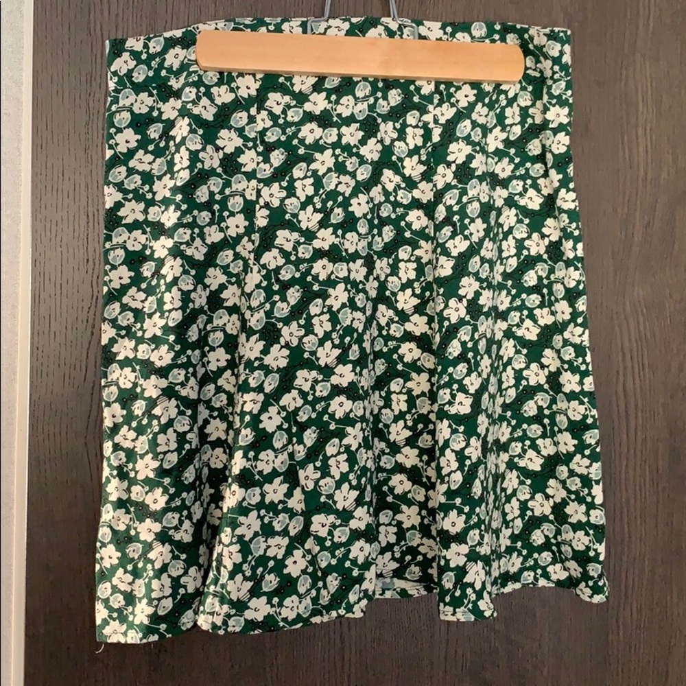 Reformation Green Floral Skater Skirt!